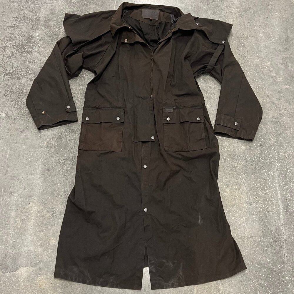 Outback Trading Company Oilskin Duster Waxed Cotton Trench Riding Coat XXL